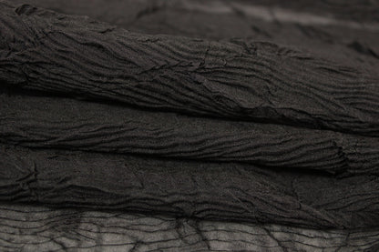 Tissu crêpon - noir - photo 2/4 | So Tissus