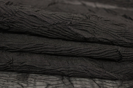 Tissu crêpon - noir - photo 2/4 | So Tissus