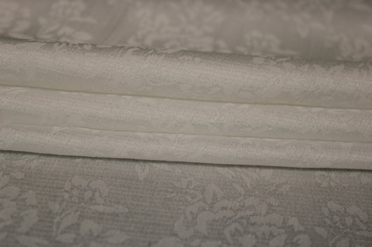 Tissu jacquard fluide- imprimé fleuri - blanc - photo 2/4 | So Tissus
