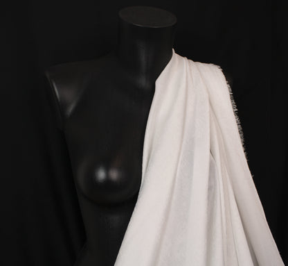 Tissu jacquard fluide- imprimé fleuri - blanc - photo 3/4 | So Tissus