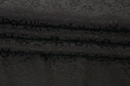 Tissu voile de soie et coton- imprimé fleuri - noir - photo 2/4 | So Tissus