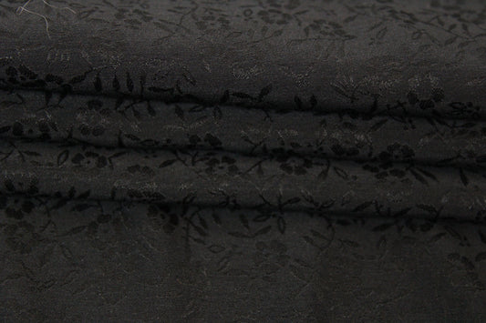 Tissu voile de soie et coton- imprimé fleuri - noir - photo 2/4 | So Tissus