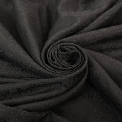 Tissu voile de soie et coton- imprimé fleuri - noir - photo 1/4 | So Tissus