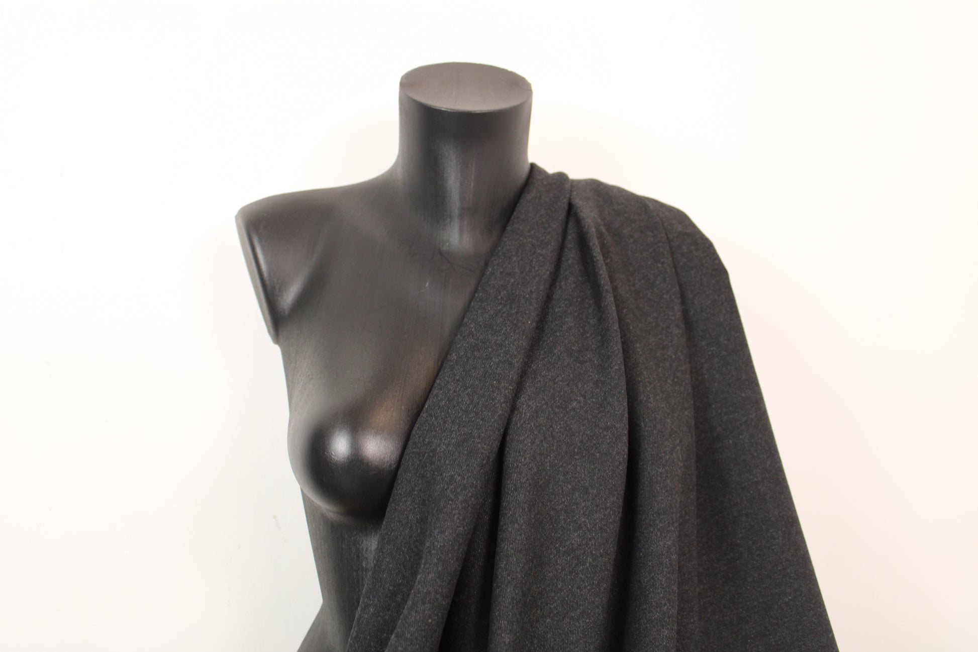 Tissu flanelle de laine - gris anthracite - photo 3/4 | So Tissus