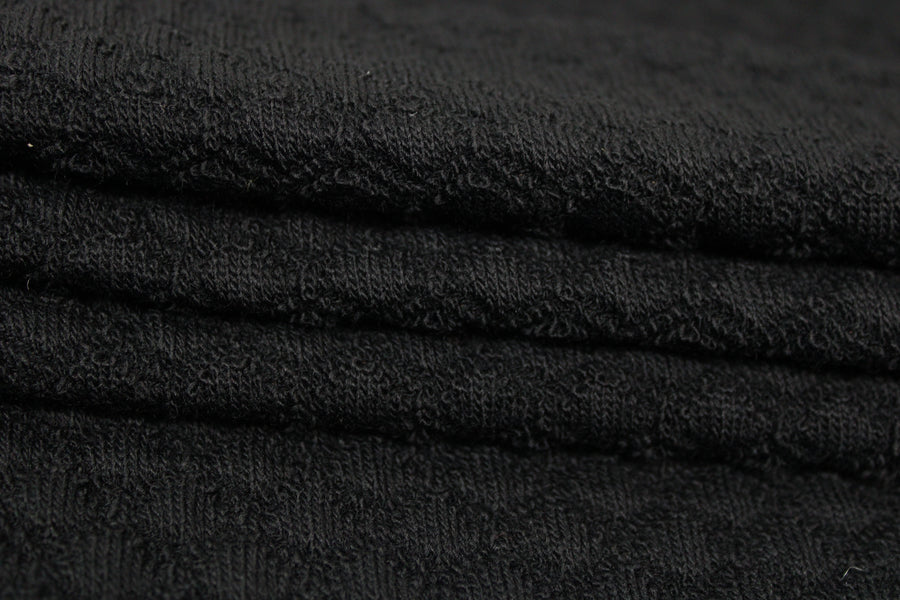 Tissu maille style tricot - motif losange - noir