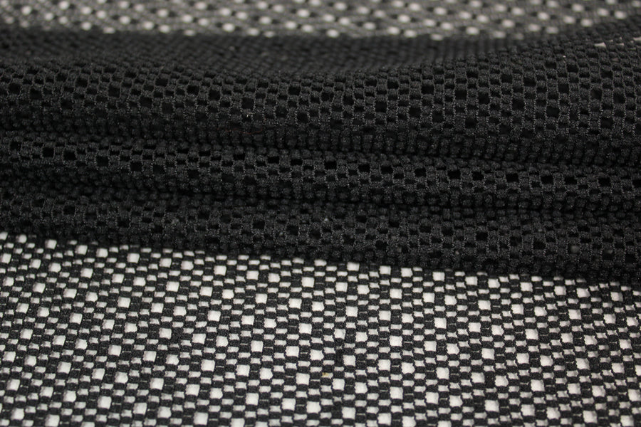 Tissu résille - noir - motif losange abstrait