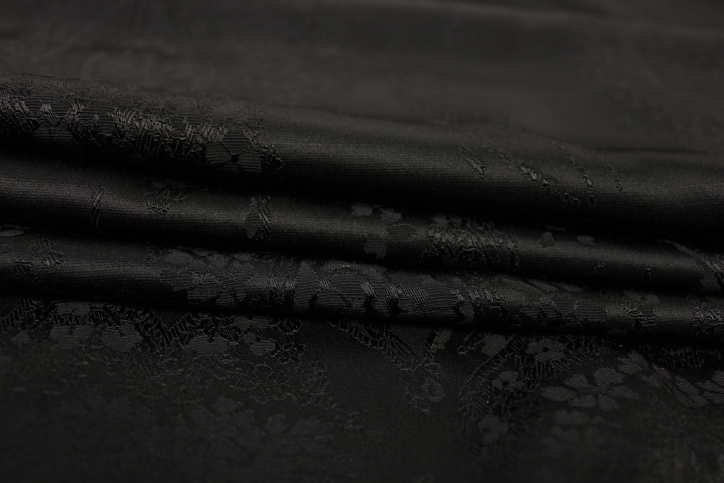 Tissu satin de soie - motif cachemire - noir - photo 2/4 | So Tissus