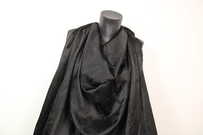 Tissu satin de soie - motif cachemire - noir - photo 4/4 | So Tissus