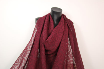 Tissu dévoré - motif tacheté - bordeaux - photo 4/4 | So Tissus