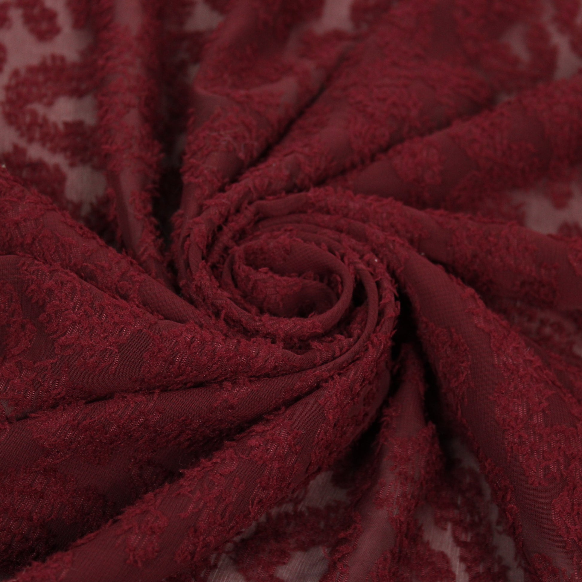Tissu dévoré - motif tacheté - bordeaux - photo 1/4 | So Tissus