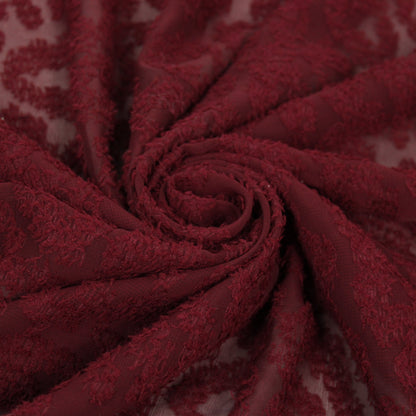 Tissu dévoré - motif tacheté - bordeaux - photo 1/4 | So Tissus