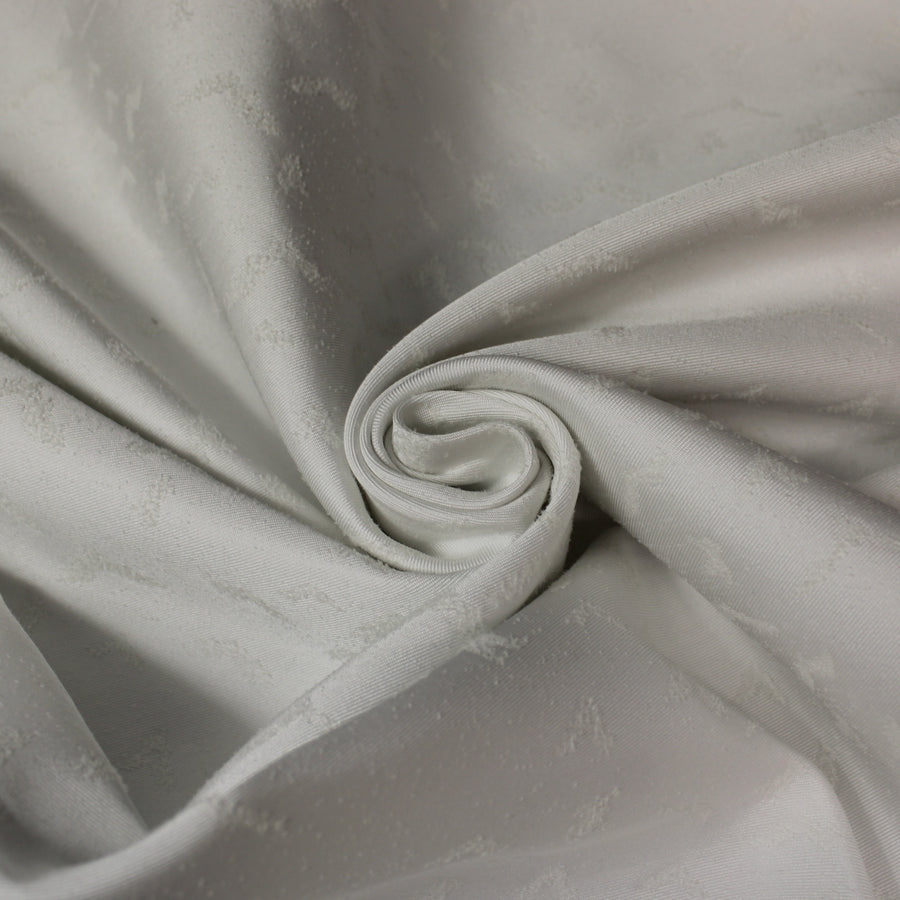 Tissu brocart motif chauve-souris - blanc