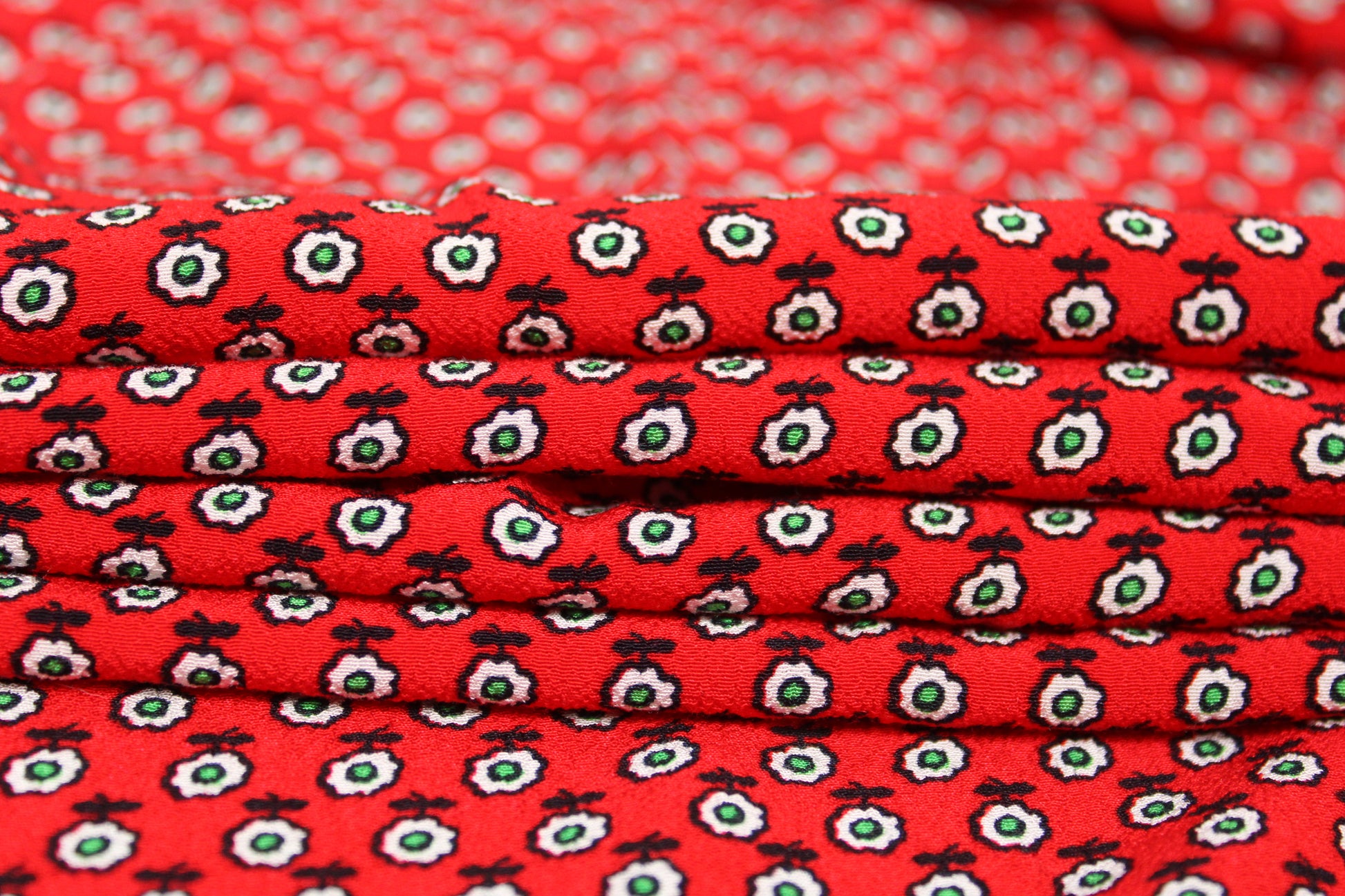 Tissu crêpe viscose - motif fleuri - rouge - photo 2/4 | So Tissus