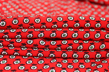 Tissu crêpe viscose - motif fleuri - rouge - photo 2/4 | So Tissus