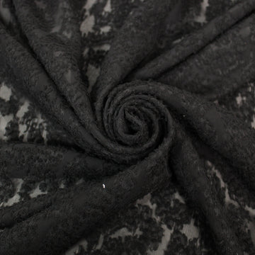 Tissu dévoré - motif tacheté - noir