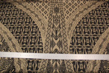Tissu maille - imprimé ethnique - beige foncé et noir - photo 5/5 | So Tissus