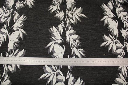 Tissu maille - imprimé fleuri - écru et noir - photo 5/5 | So Tissus