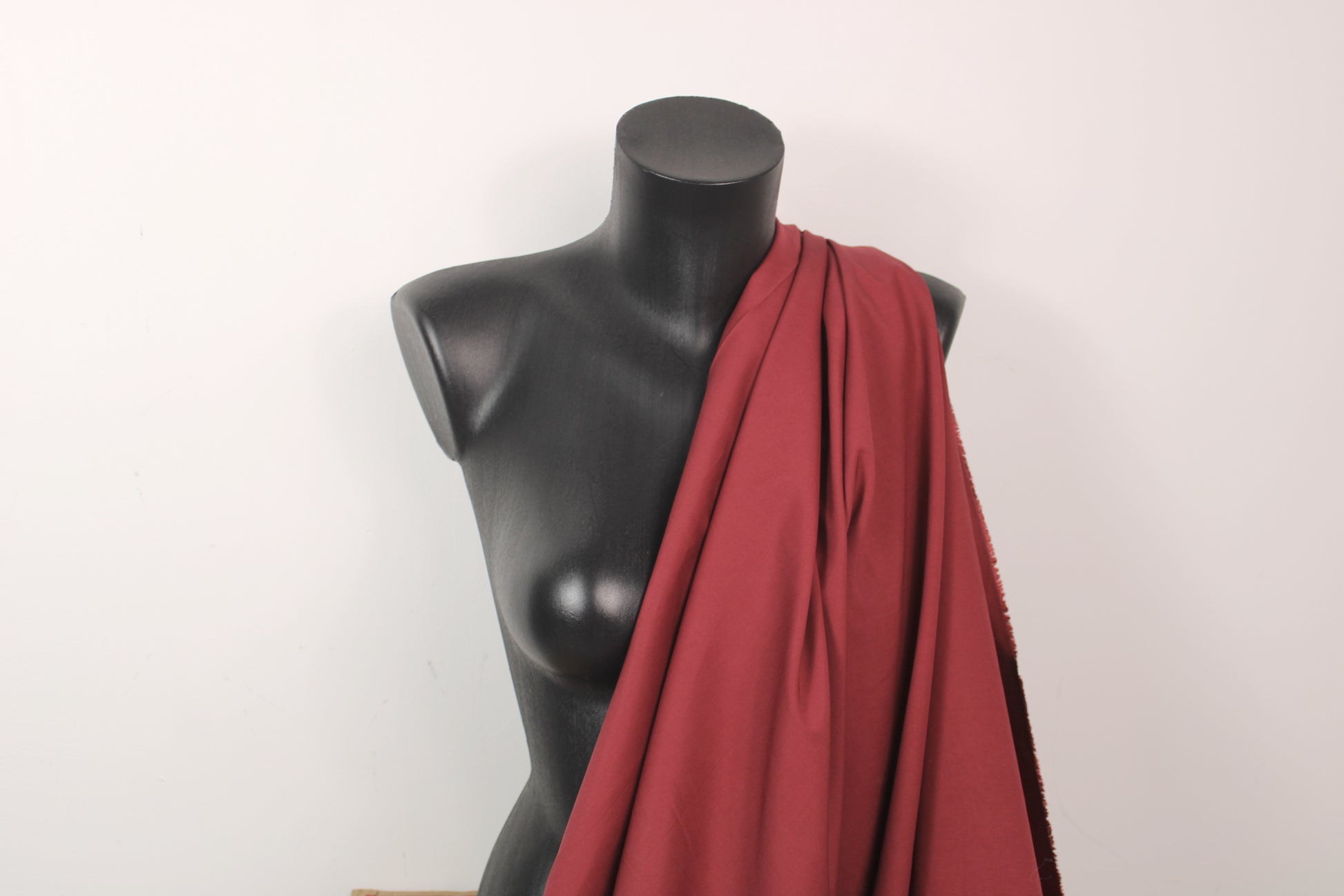 Tissu popeline coton premium - rouge bourgogne - photo 3/4 | So Tissus