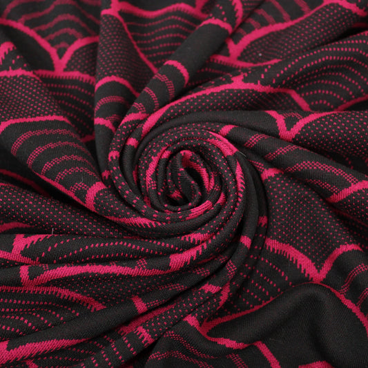 Tissu maille - imprimé écaille - magenta et noir - photo 1/4 | So Tissus