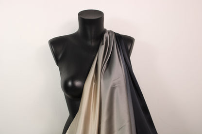Tissu satin de soie - imprimé dégradé - noir, gris, beige et écru - photo 3/4 | So Tissus