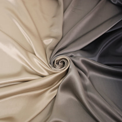 Tissu satin de soie - imprimé dégradé - noir, gris, beige et écru - photo 1/4 | So Tissus