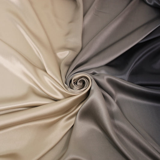 Tissu satin de soie - imprimé dégradé - noir, gris, beige et écru - photo 1/4 | So Tissus