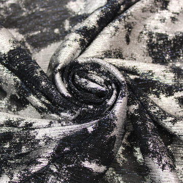 Tissu maille lurex - noir et argenté