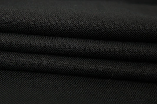 Tissu popeline de coton sergé - noir - photo 2/4 | So Tissus