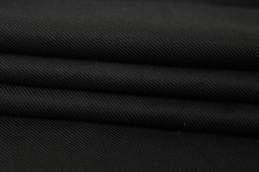 Tissu popeline de coton sergé - noir