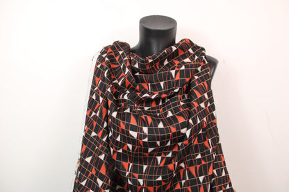 Tissu viscose - imprimé géométrique - ton noir et rouge - photo 4/5 | So Tissus