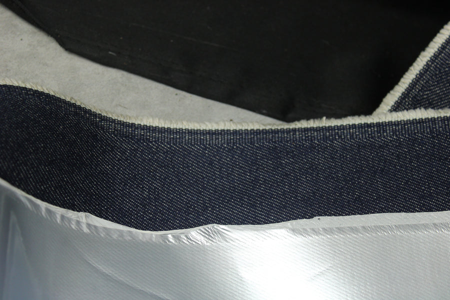 Tissu jean ciré - argenté