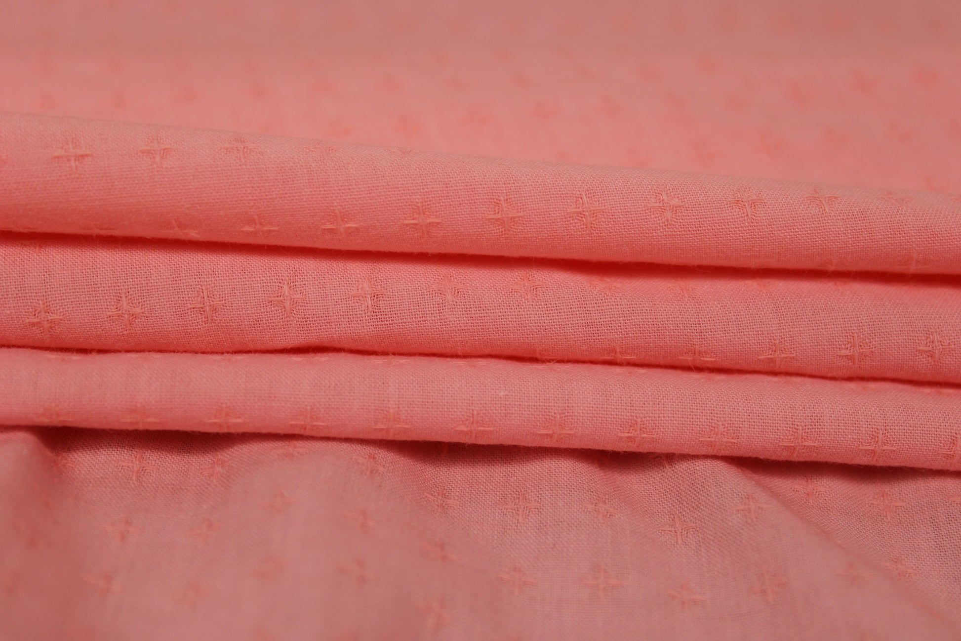 Tissu broderie anglaise - saumon - photo 2/5 | So Tissus
