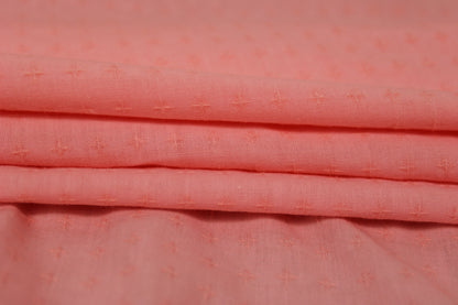 Tissu broderie anglaise - saumon - photo 2/5 | So Tissus