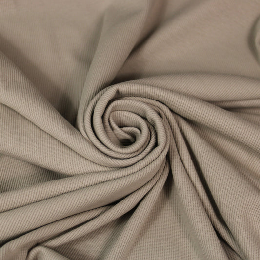 Tissu maille coton côtelé stretch - ecru - photo 1/4 | So Tissus