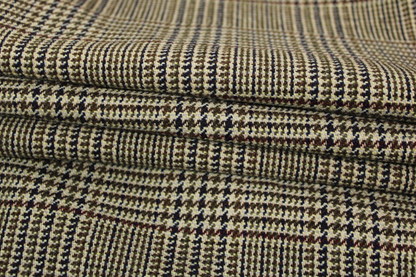 Tissu laine - prince de galles - ton kaki - photo 3/5 | So Tissus