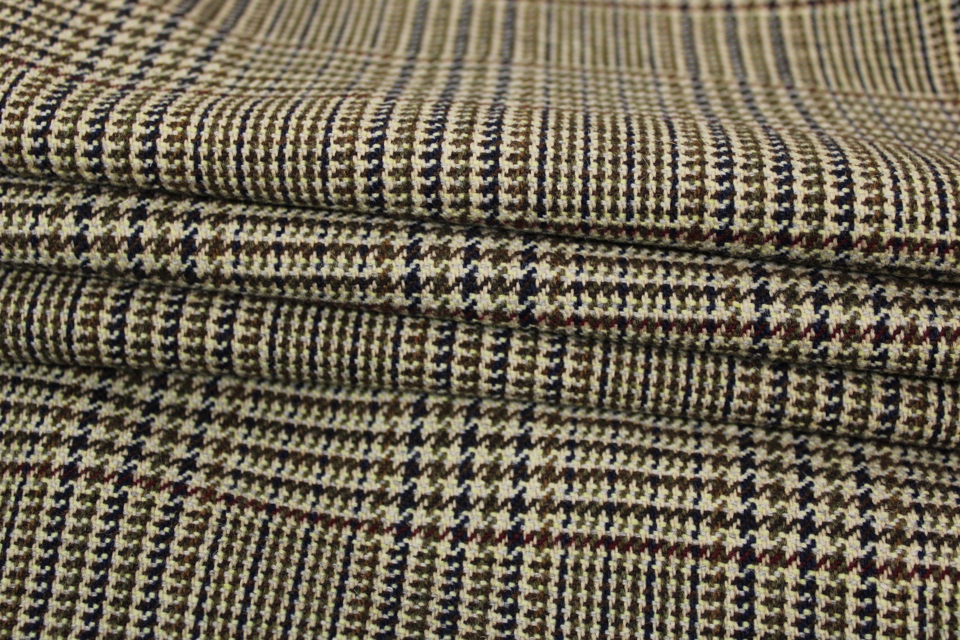 Tissu laine - prince de galles - ton kaki - photo 3/5 | So Tissus