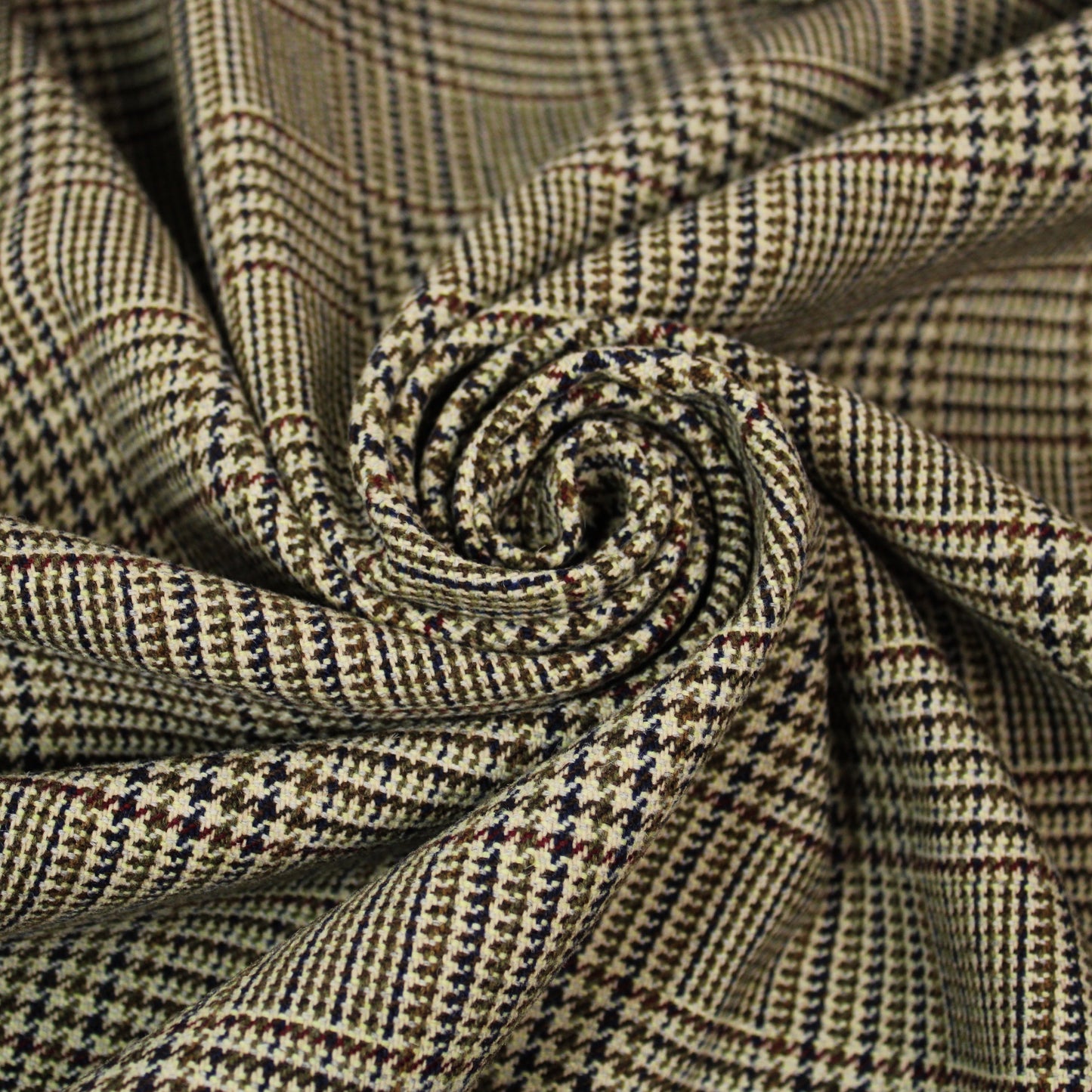 Tissu laine - prince de galles - ton kaki - photo 1/5 | So Tissus
