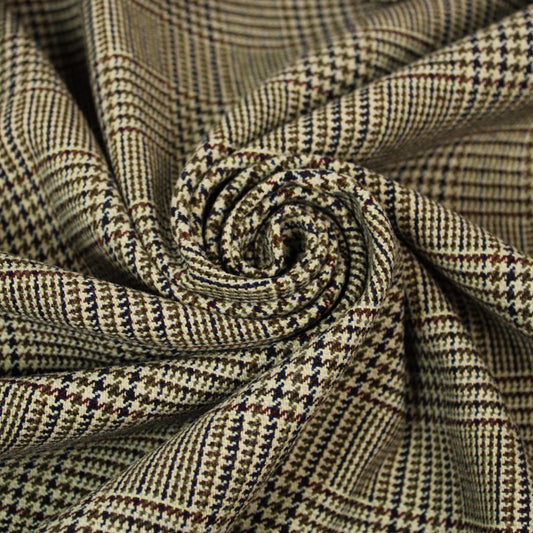 Tissu laine - prince de galles - ton kaki - photo 1/5 | So Tissus