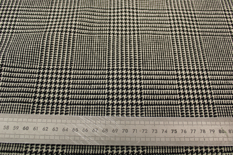 Tissu laine - prince de galles - noir et blanc