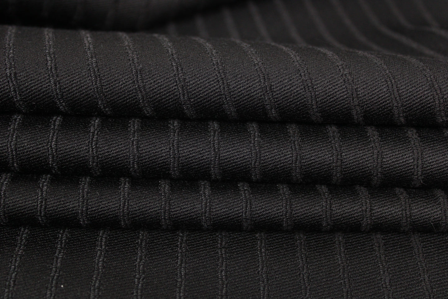 Tissu laine tailleur - à rayures - noir - photo 2/5 | So Tissus