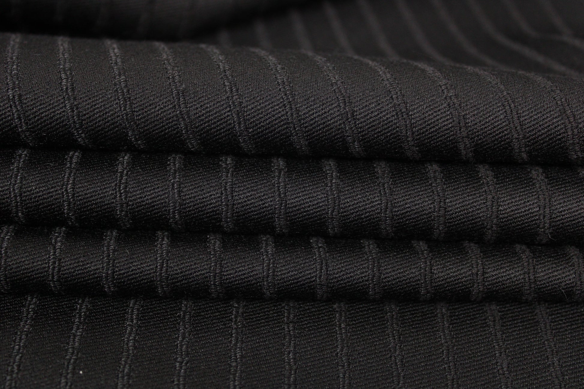 Tissu laine tailleur - à rayures - noir - photo 2/5 | So Tissus