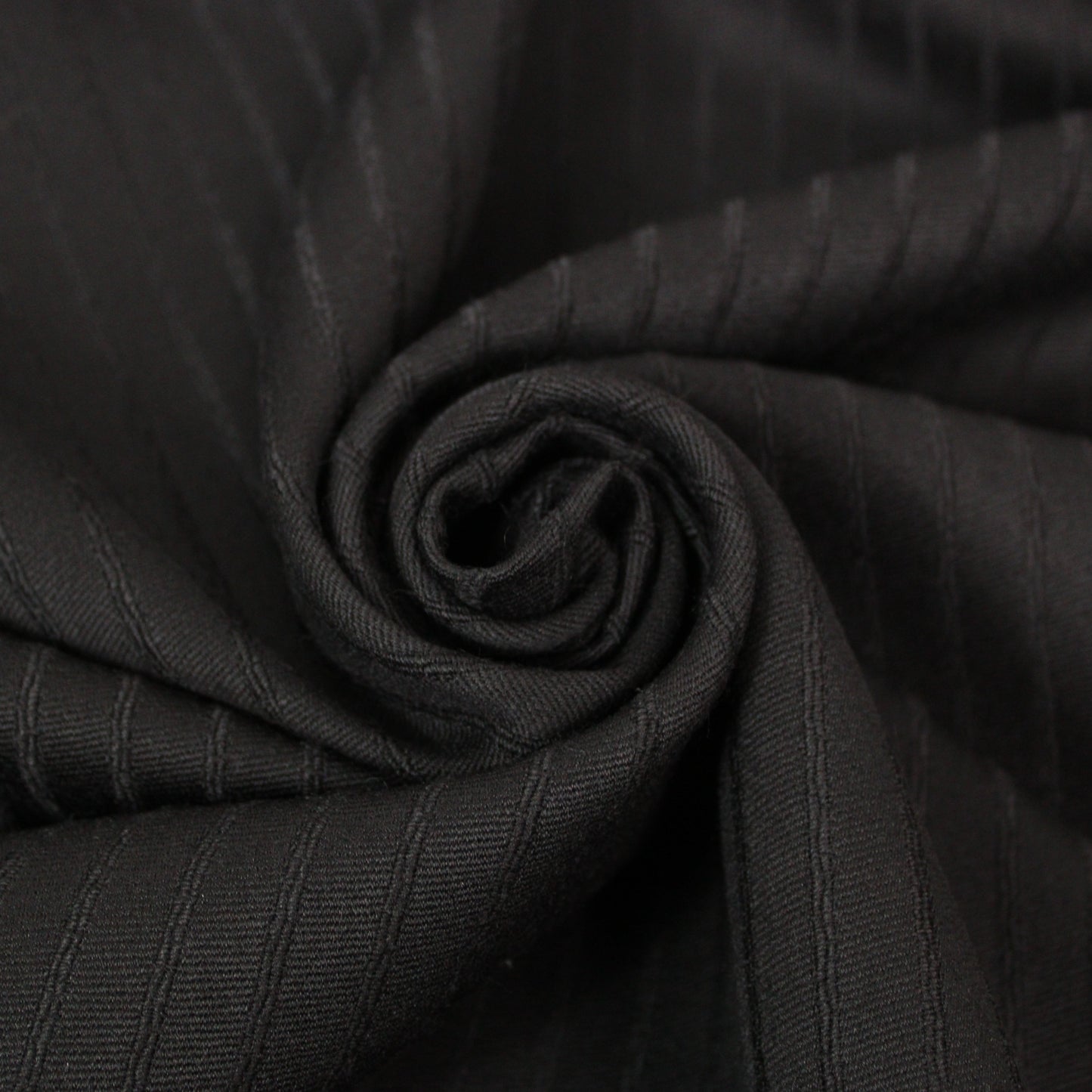 Tissu laine tailleur - à rayures - noir - photo 1/5 | So Tissus