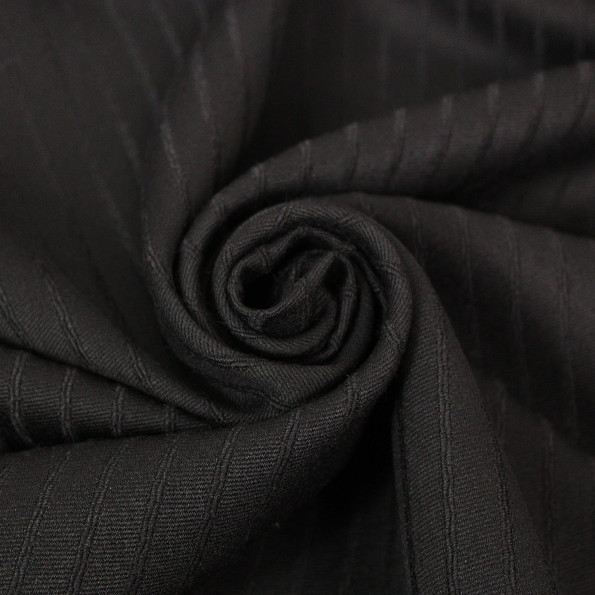 Tissu laine tailleur - à rayures - noir - photo 1/5 | So Tissus