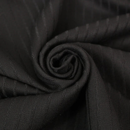 Tissu laine tailleur - à rayures - noir - photo 1/5 | So Tissus