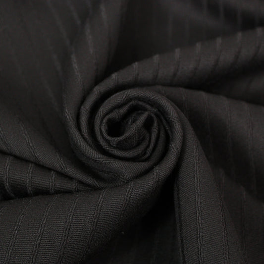 Tissu laine tailleur - à rayures - noir - photo 1/5 | So Tissus