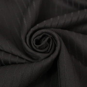 Tissu laine tailleur - à rayures - noir