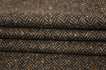 Tissu tweed laine chevron - ton moka chiné - photo 2/5 | So Tissus