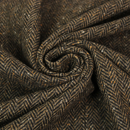 Tissu tweed laine chevron - ton moka chiné - photo 1/5 | So Tissus