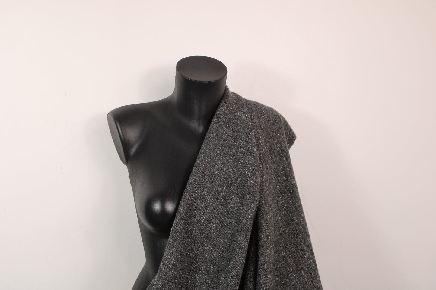 Tissu tweed de laine moucheté - gris chiné - photo 3/4 | So Tissus