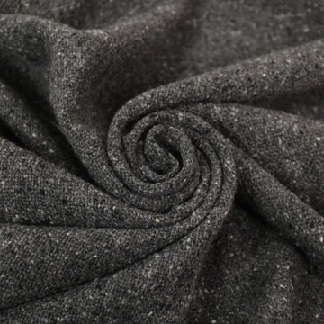 Tissu tweed de laine moucheté - gris chiné